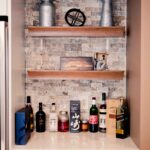 Clay Kitchen Remodel cherry distressed base cabinets and white upper cabinets