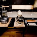 Liverpool NY kitchen remodel with custom beverage center and dark wood cabinetry