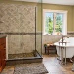 Fayetteville NY Primary Bathroom remodel free standing tub and large walk in shower